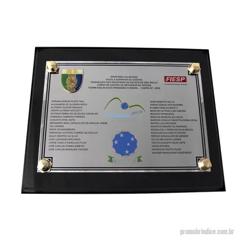 Placa comemorativa personalizada - PLACA COMEMORATIVA PRODUZIDA EM METAL OU ACRÍLICO COM GRAVAÇÃO PERSONALIZADA