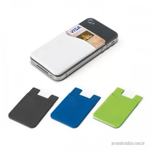 Porta cartão de crédito personalizada - Porta cartões para smartphone em pvc. Com autocolante no verso. 57 x 87 x 3 mm