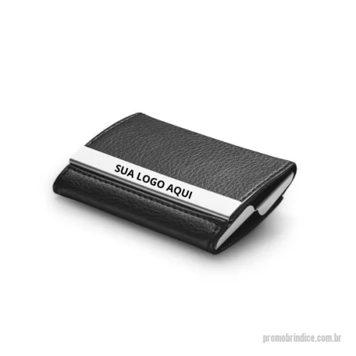 Porta cartão de crédito personalizada - Porta Cartões Personalizado . Apresentamos o nosso porta cartões em metal e couro sintético, um brinde elegante e sofisticado para sua empresa. Este acessório é perfeito para organizar cartões com estilo e praticidade, sendo fornecido em uma caixa que o torna ideal para presentear. Com dimensões de 93 x 67 x 19 mm e a caixa medindo 98 x 72 x 22 mm, é o brinde corporativo perfeito para causar uma impressão duradoura. Escolha este porta cartões como seus brindes para empresa e destaque a sua marca com um toque de classe e funcionalidade