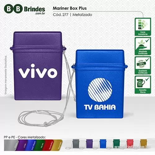 Porta cartão de crédito personalizada - Porta Cartão portátil injetado, com tampa, alça e cordão de PVC. Resistente a chuva