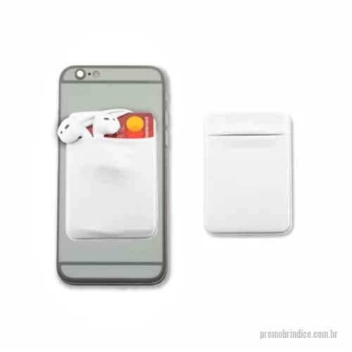 Porta cartão personalizada - Porta cartões para celular em lycra. Vem com adesivo na parte de trás para fixação no celular.
