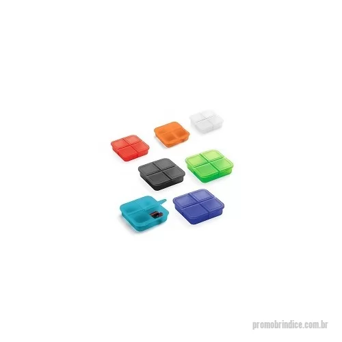 Porta comprimido personalizada - Porta comprimidos com 4 divisórias com tampa, disponível em várias cores.