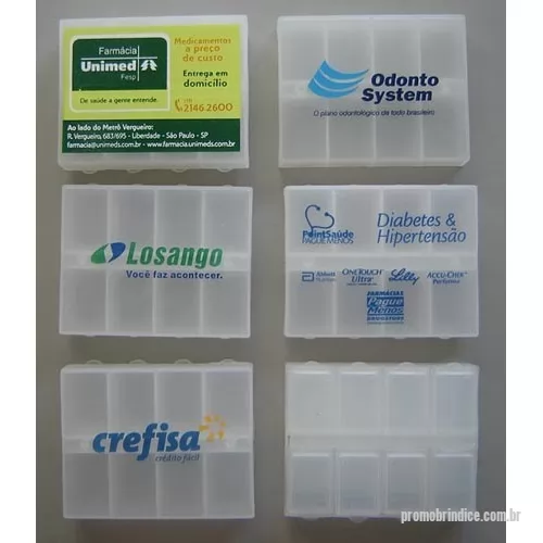 Porta comprimido personalizada - Porta comprimidos 8 divisões- gravação 1 cor