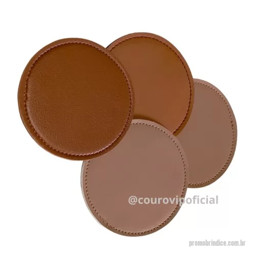 Porta copo personalizada - PORTA COPO REDONDO PERSONALIZADO EM COURO 