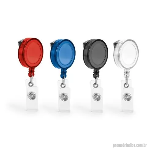 Porta crachá personalizada - Porta crachá retratil. Extensível até 900 mm. Com presilha metálica.  32 x 9 mm