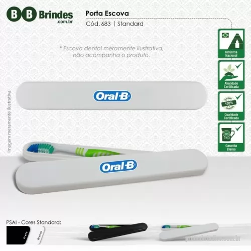 Porta escova de dentes personalizada - Porta escova de dente portátil, feito em plástico PSAI altamente resistente. 