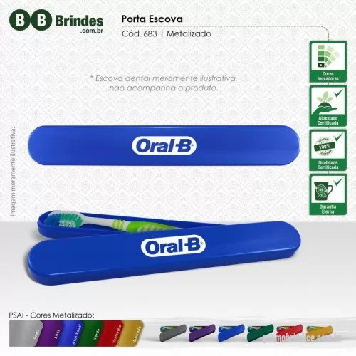 Porta escova de dentes personalizada - Porta escova de dente portátil, feito em plástico PSAI altamente resistente. 