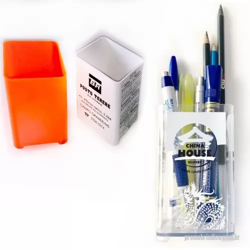 Porta lápis e caneta personalizada - Porta Lápis em plastico injetado com 10,5 cm altura