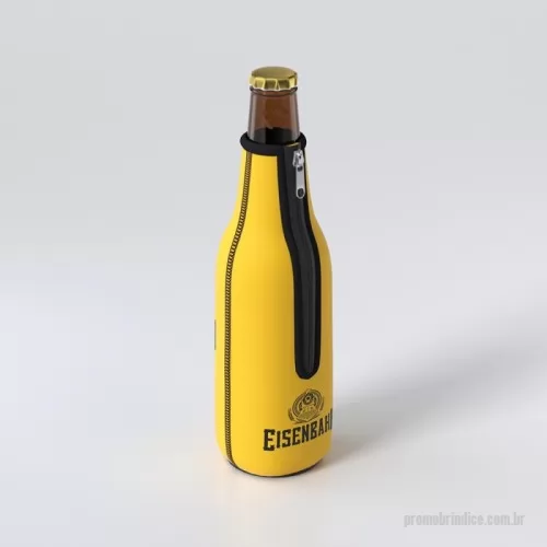 Porta long neck personalizada - Porta Long Neck Personalizado em Neoprene, Confeccionado em tecido neoprene com 3mm de espessura, este porta long neck possui fechamento em zíper facilitando o uso, o material tem propriedades térmicas, mantendo a temperatura da bebida e devido ao neoprene ser um material de alta qualidade, o porta long neck com zíper é um brinde duradouro.