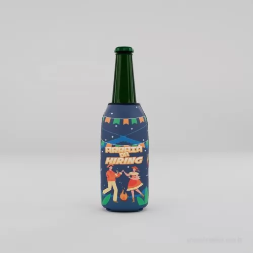 Porta long neck personalizada - O porta long neck com velcro personalizado é confeccionado em Neoprene de 3mm de espessura, material de alta qualidade, resistente e com propriedades térmicas, garantindo a durabilidade e proteção da garrafa.
