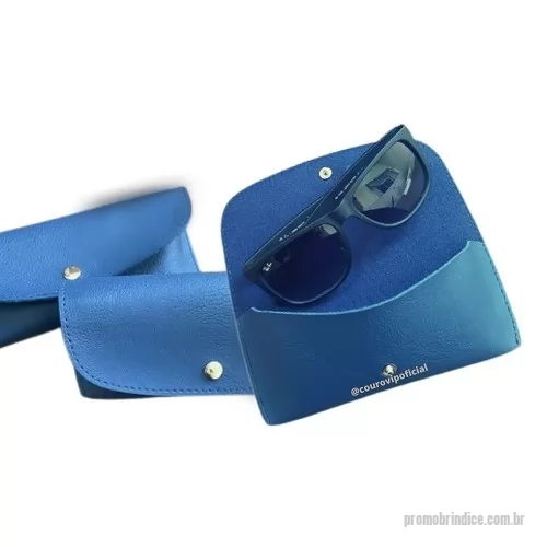 Porta óculos personalizada - Porta Óculos Montana Fechamento botão metal Gravação baixo relevo Diversas cores