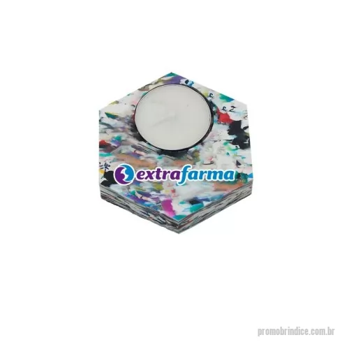 Porta vela personalizada - Green Plasticaria, fabricado 100% com plástico reciclado, produto inovador e eco sustentável, medindo 8,0x7,0cm, a escolha ideal para o meio ambiente e para adequação às estratégias corporativas de ESG.