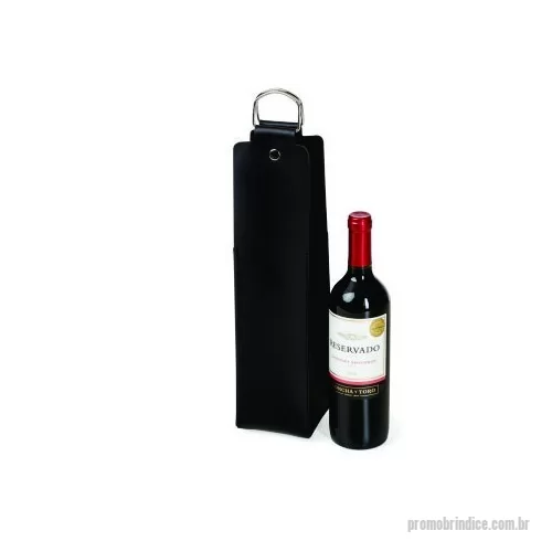 Porta vinho personalizada - PORTA VINHO CONFECCIONADO EM COURO OU SINTETICO COM ALÇA DE ARGOLA.