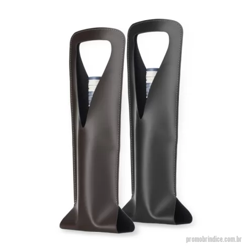 Porta vinho personalizada - Descrição: Estojo porta vinho em couro sintético bidim.  Altura :  43,5 cm  Largura :  15,5 cm