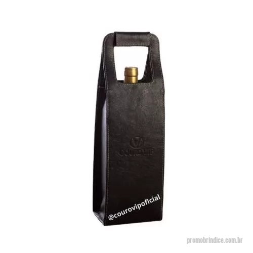 Porta vinho personalizada - PORTA VINHO EM COURO PERSONALIZADO PV602
