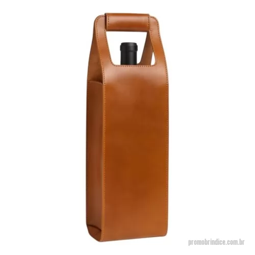 Porta vinho personalizada - Porta Vinho em couro ou Sintetico para 1 garrafa com fechamento na alça.