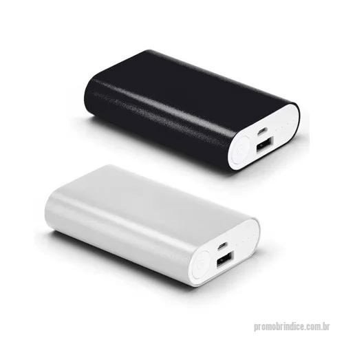 Power bank personalizado - Carregador Portatil em Aluminio com 02 Baterias