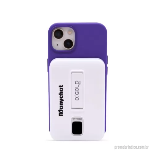 Power bank personalizado - Power Bank com absorção magnética sem fio utilizando a revolucionária tecnologia Magsafe. Modelo BTE-22, 10.000mAh, entrada tipo C. Compatível com aparelhos com a tecnologia. 