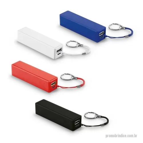 Power bank personalizado - Bateria portátil em ABS. Bateria de lítio com capacidade de 1.200 mAh, tempo de vida ? 500 ciclos e com uma porta de saída USB-A. Incluso cabo USB para carregar a bateria. 96 x 22 x 24 mm