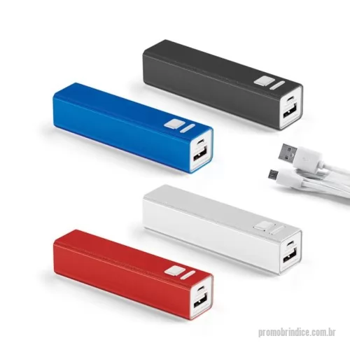 Power bank personalizado - Bateria portátil em alumínio com capacidade de 2.200 mAh