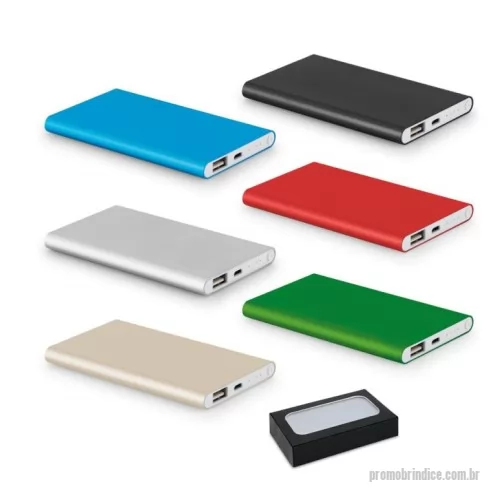 Power bank personalizado - Bateria portátil slim em alumínio com capacidade de 4.000 mAh