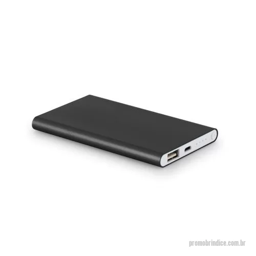 Power bank personalizado - Bateria portátil slim em alumínio 100% reciclado. Bateria de lítio 4000 mAh, tempo de vida ? 500 ciclos, saída USB-A. Incluso cabo USB.