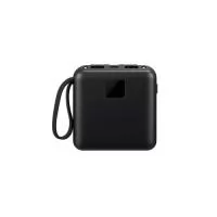 Power bank personalizado com capacidade de até 10.000mAh, ideal para brindes corporativos, eventos, viagens, equipes, campanhas promocionais e presentes para clientes e colaboradores. Possui painel frontal em LED para indicação do nível de carga, lanterna com dois LEDs e quatro cabos integrados com conectores micro-USB, USB-C, Lightning e USB. Conta ainda com duas portas USB-A e uma USB-C exclusiva para recarga do próprio carregador portátil, além de alça emborrachada para facilitar o transporte. Compacto, funcional e de alto valor percebido, é uma excelente opção de brinde tecnológico para empresas. Pode ser personalizado com logotipo ou identidade visual da marca. Medidas aproximadas: 8 x 8,7 x 2,7 cm. Área de gravação: 4 x 5,5 cm. Peso aproximado: 197 g.