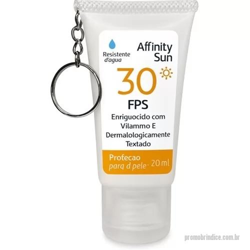 Protetor solar personalizado - Protetor Solar Affinity Sun FPS 30 – Chaveiro