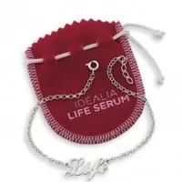 Pulseira em metal, fio elo portugues, com a palavra LIFE em metal polido. Peça folheada em níquel free.  **Embalagem não inclusa