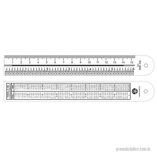 Régua personalizada - RÉGUA FERRAGISTA DE 20 CMS