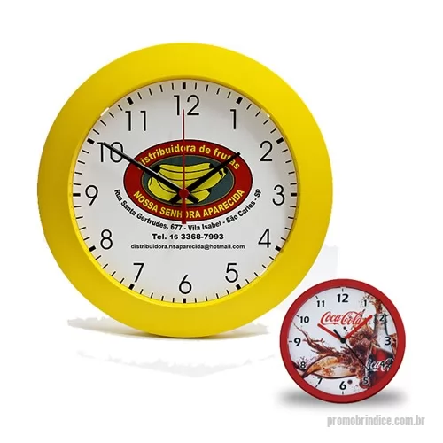 Relógio de parede personalizado - Relógio de parede Diâmetro de 27,5 cm com visor de proteção.
