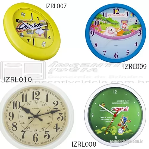Relógio de parede personalizado - Relógio de parede com 24 cm de diâmetro • Fabricado em Poliestireno de auto Impacto • Variedades de cores  Garantia de 1 ano, Mecanismo com precisão Quartzo