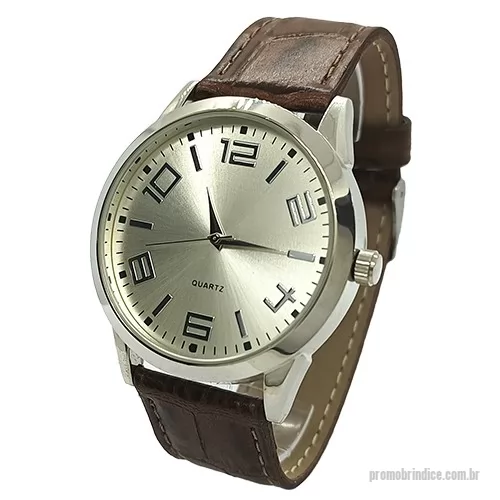 Relógio de pulso personalizado - Relógio com caixa em AÇO,  pulseira em couro legítimo, mecanismo chinês, certificado de garantia de 1 ano