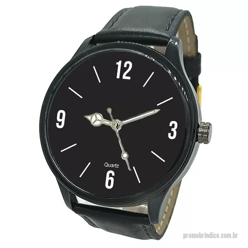 Relógio de pulso personalizado - Relógio de pulso Personalizado CCPWL49PCP com sua logomarca. 20 anos ajudando a cotar Brindes Promocionais com várias empresas num único clique. Relógio de pulso analógico mecanismo Quartz máquina SL68, caixa em metal na cor preta, pulseira de couro preta.Relógio de pulso analógico mecanismo Quartz máquina SL68, caixa em metal na cor preta, pulseira de couro preta.Relógio de pulso Personalizado, 156263, Estilo Relógios. Clique e Cote no Portal PromoBríndice!