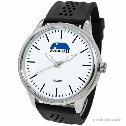 Relógio de pulso personalizado - Relógio de pulso analógico personalizado com logo, caixa cromada, pulseira de borracha esportiva ou couro, bateria Maxcell, maquina SL68 , com garantia de 1 ano e embalagem personalizada sem limite de cores (mostrador sem limite de personalização).