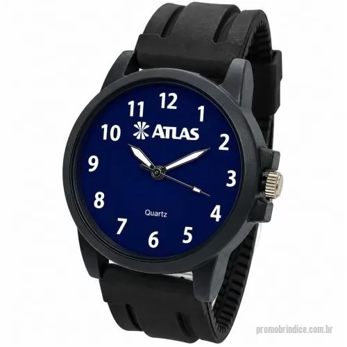 Relógio de pulso personalizado - Relógio de pulso analógico personalizado com logo, caixa preta, pulseira esportiva de friso, bateria Maxcell, maquina SL68 , com garantia de 1 ano e embalagem personalizada sem limite de cores (mostrador sem limite de personalização).