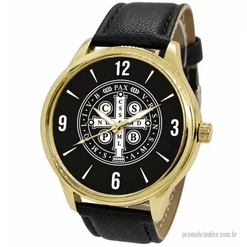 Relógio de pulso personalizado - Relógio de pulso analógico personalizado com logo, caixa dourada, pulseira de couro, bateria Maxcell, maquina SL68 , com garantia de 1 ano e embalagem personalizada sem limite de cores (mostrador sem limite de personalização).