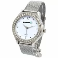 Relógio de pulso analógico personalizado com logo, caixa cromada pulseira de aço , bateria Maxcell, maquina SL68 , com garantia de 1 ano e embalagem personalizada sem limite de cores (mostrador sem limite de personalização).