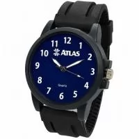 Relógio de pulso analógico personalizado com logo, caixa preta, pulseira esportiva de friso, bateria Maxcell, maquina SL68 , com garantia de 1 ano e embalagem personalizada sem limite de cores (mostrador sem limite de personalização).