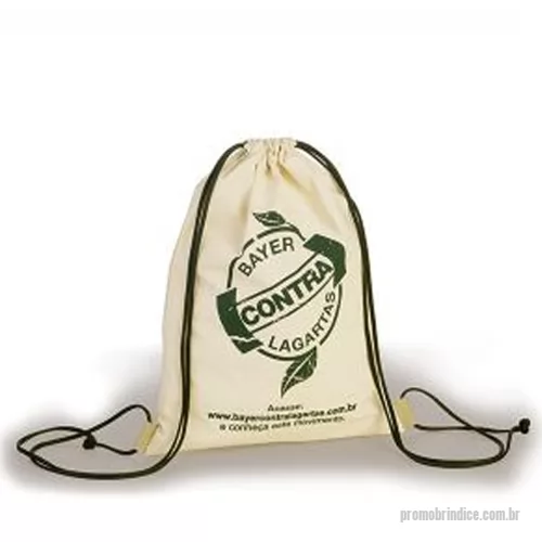 Sacochila personalizada - Mochila Tipo Saco Ecológico Saco tipo mochila ecológica feita 100% em algodão cru.   