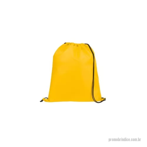 Sacochila personalizada - Tactel leve: 80 g/m² - 100% poliéster / Nylon 210 resinado.  Pet reciclado 115 g/m² - 100% poiliéster. Personalização: Silkscreen ou sublimação. Tamanhos: 30x40, 35x45. Cores: Branco, preto, azul turquesa, azul royal, azul marinho, amarelo, verde bandeira, verde musgo, laranja, rosa pink, vermelho