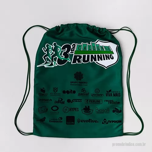 Sacochila personalizada - Sacochila em tecido microfibra tamanho 35x45cm., com logotipo de um lado silck e cordão de reguçlagem