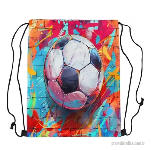 Sacochila personalizada - Sacochila em tecido Pet reciclado, personalização em Sublimação total. Também fabricamos em tecidos convencionais e formatos especiais.