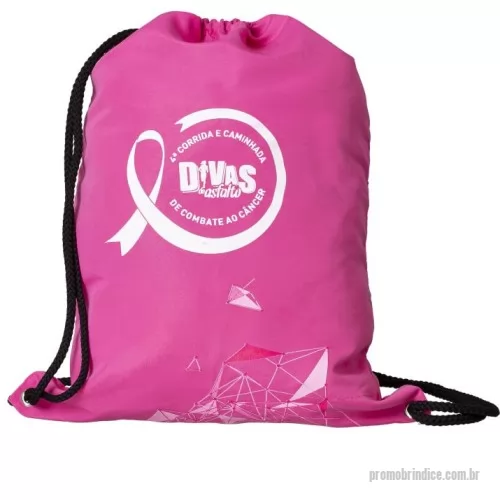 Sacochila personalizada - Sacochila tecido microfibra tamanho 35x45 com cordão e logotipo silk