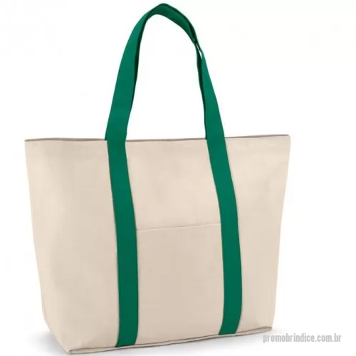 Sacola de Algodão personalizada - Sacola 100% algodão canvas (280 g/m²) com bolso frontal e bolso interior com zíper. A sacola contém fecho magnético e alças de 60 cm.