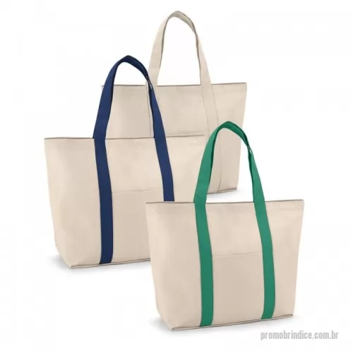 Sacola de Algodão personalizada - Sacola 100% algodão canvas (280 g/m²) com bolso frontal e bolso interior com zíper. A sacola