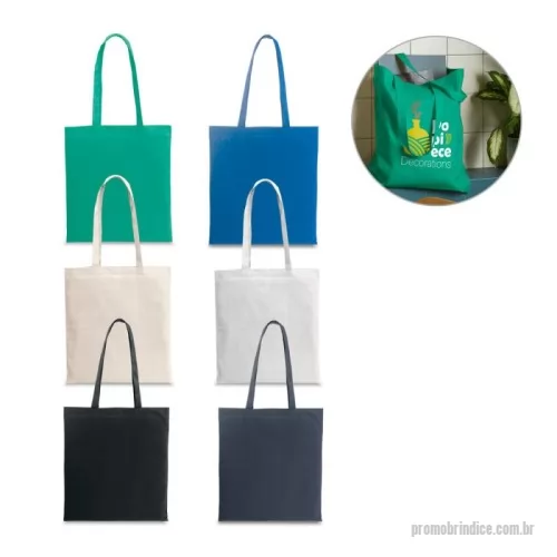 Sacola de Algodão personalizada - Sacola em algodão reciclado (70%) e poliéster reciclado (30%) (180 g/m²) com alças de 65 cm