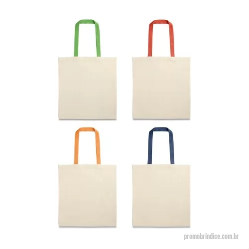 Sacola de Algodão personalizada - Sacola 100% algodão (140 g/m²) com alças de 60 cm. 375 x 415 mm