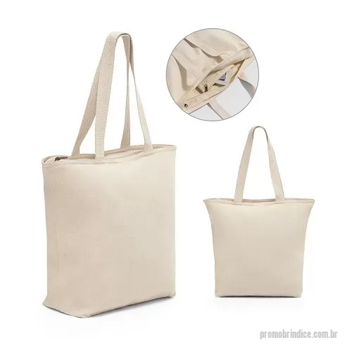 Sacola de Algodão personalizada - Sacola Algodão Fechamento em Zíper