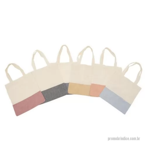 Sacola de Algodão personalizada - Sacola ecológica de algodão com alças costuradas na parte interna.